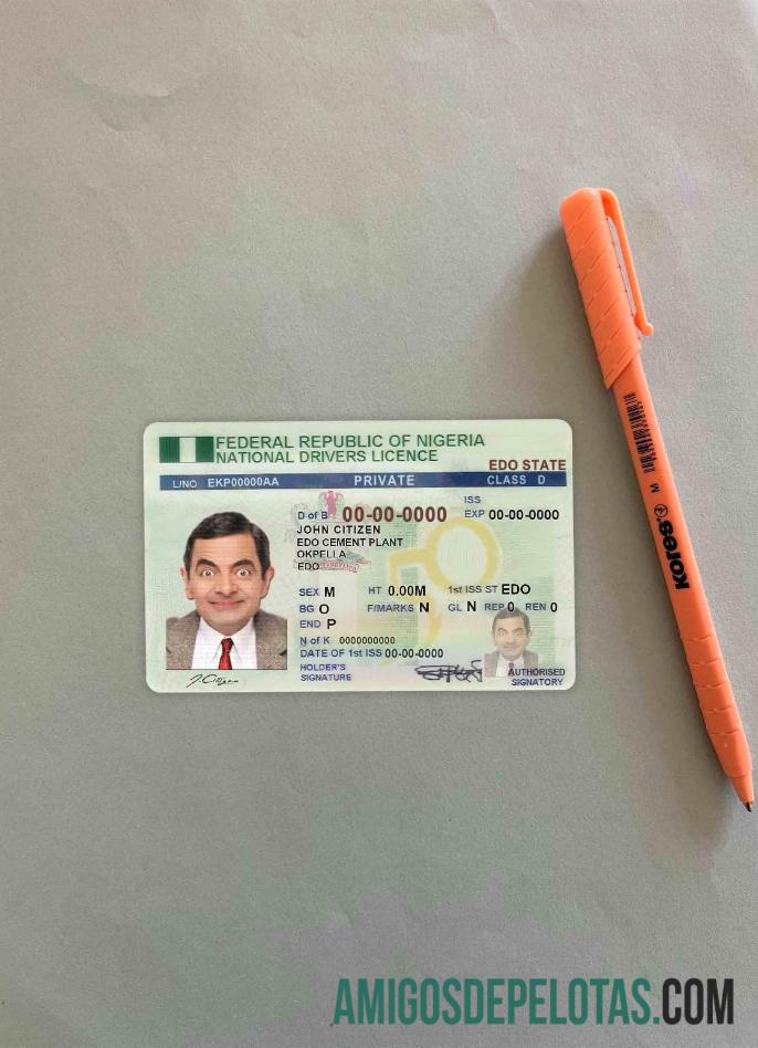 Nigéria DL fotovisual frontal exemplo